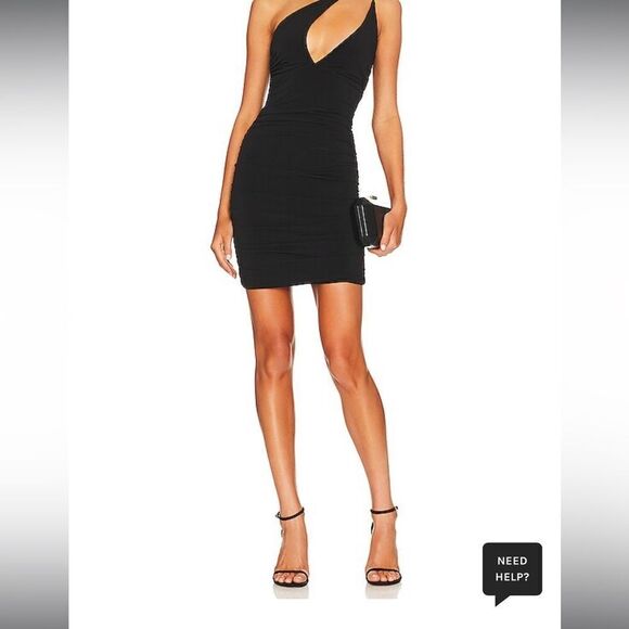 Nookie Tia Mini Bodycon Cutout Dress Small in Black One Shoulder - Picture 1 of 9